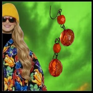 Elegant Orange Beaded Earrings